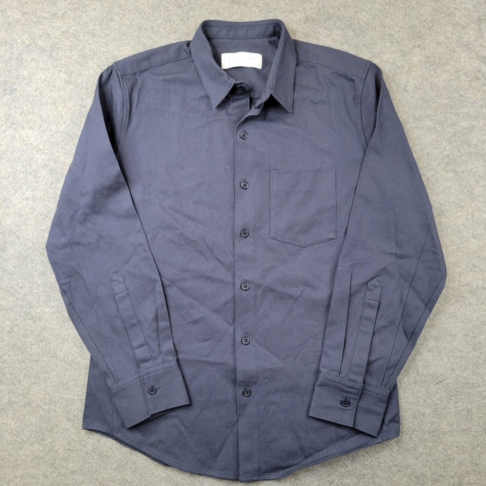 Everlane Shirt Mens XS Blue Solid Twill Button Front Long Sleeve Casual